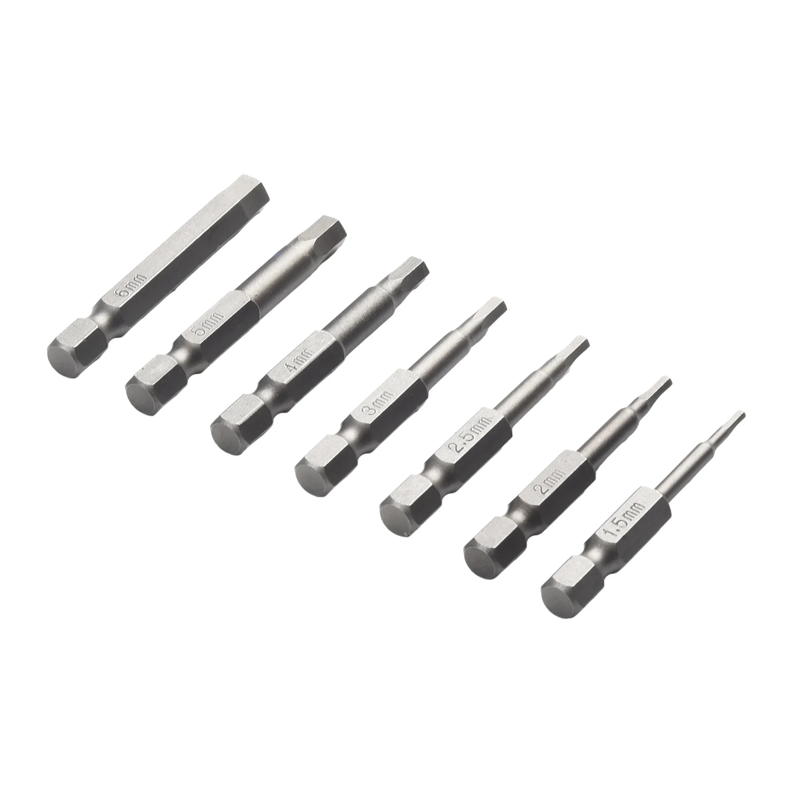 

1,5/2,0/2,5/3,0/4,0/5,0/6,0/8,0/10/12 мм шестигранный хвостовик 1/4 дюйма шестигранный хвостовик магнитная головка 10 шт./комплект 50 мм/2 дюйма длинный Серебряный Высокое качество