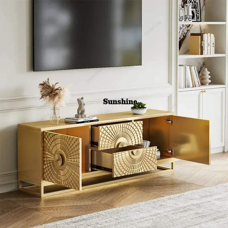 

Тумба под телевизор в американском стиле лайт-люкс из массива дерева, декоративный шкаф для гостиной, напольный буфет для хранения вещей в вилле FT