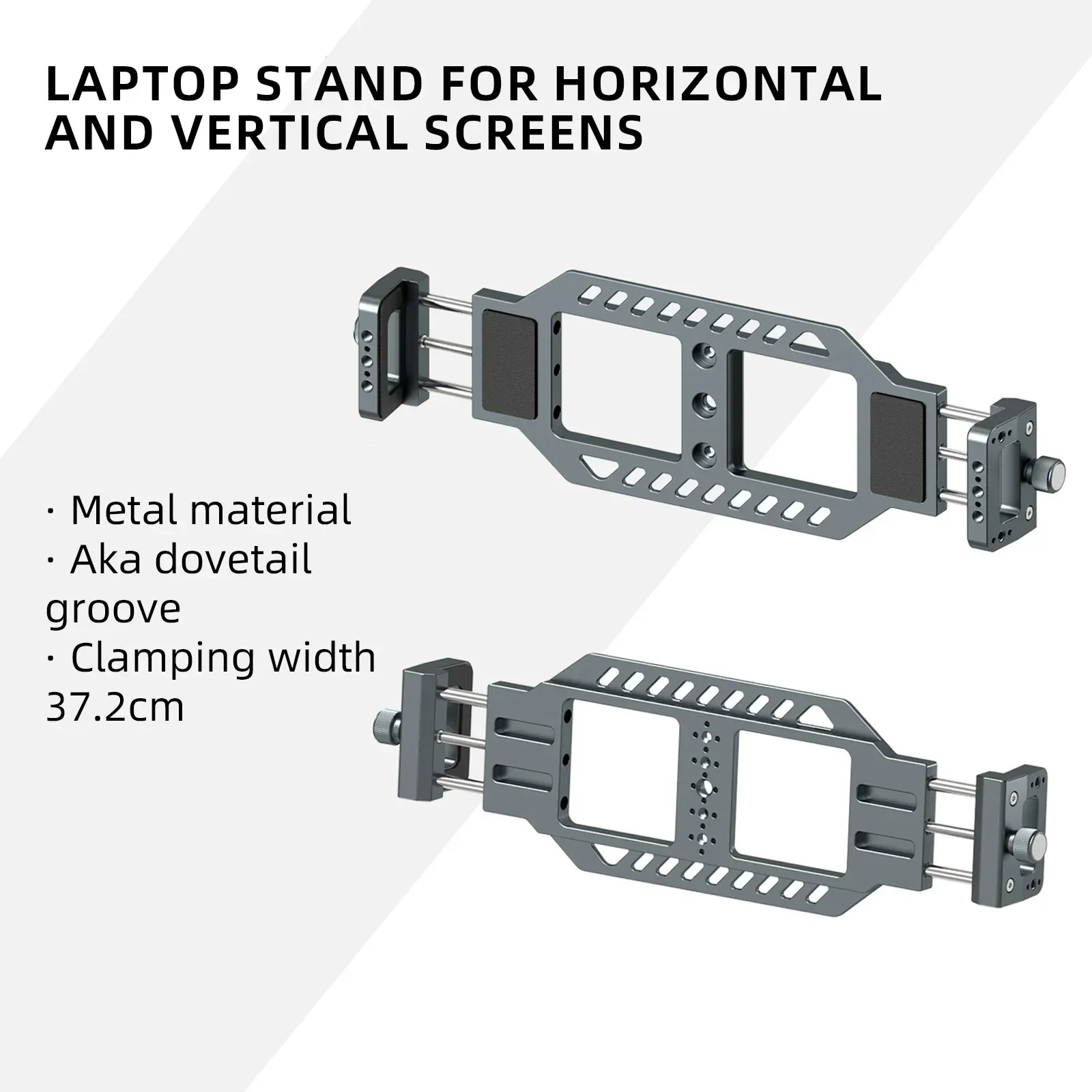 Adjustable Laptop Holder Aluminum Alloy Clamp Stand Horizontal Vertical Large Wide Tripod Mount for Outdoor Notebook