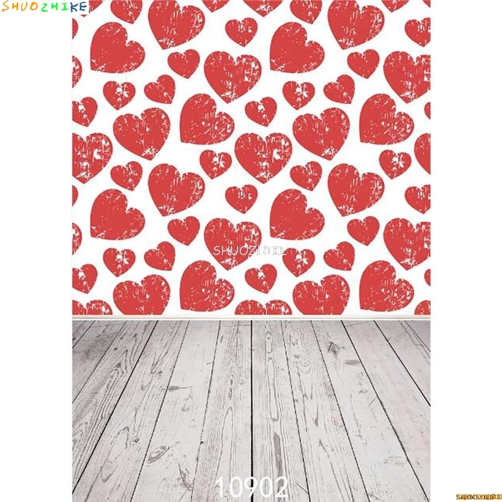 Vinyl Custom Liefde Hart Fotografie Achtergronden Prop Valentijnsdag Rose Muur Houten Planken Fotografie Achtergrond JL-25