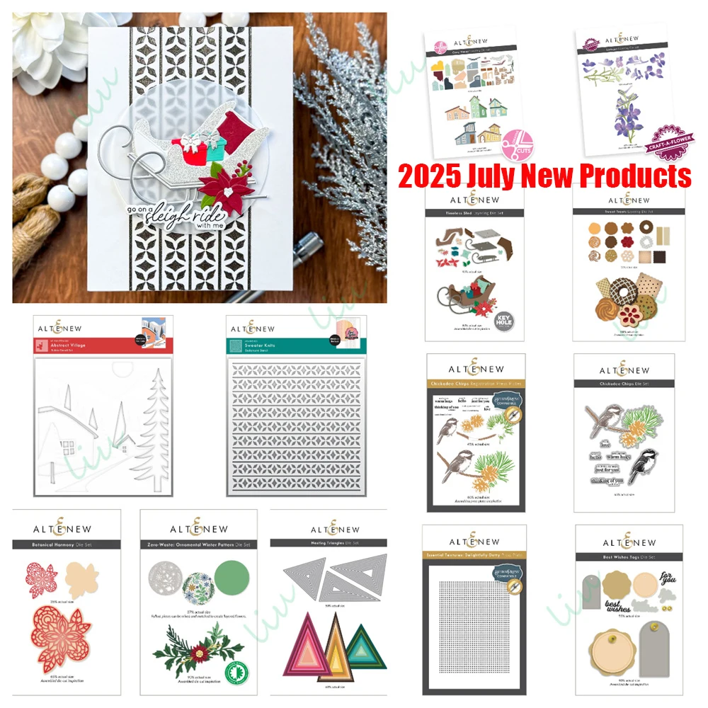 

2025 July New Metal Cutting Dies Stencils Hot Foil for DIY Greeting Card Handmade Chickadee Essential Textures Dotty Press Plate