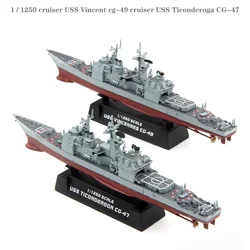 Rare 1 / 1250 cruiser USS Vincent cg-49 cruiser USS Ticonderoga CG-47  E37402 E37401  Finished military ship model