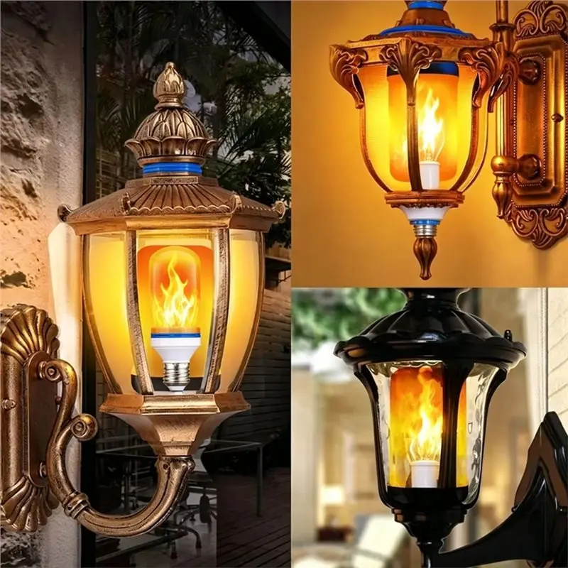 T21C E27 E26 B22 E14 LED Dynamic Flame Effect Light Lamp Decorative For Bar Hotel Restaurant Party