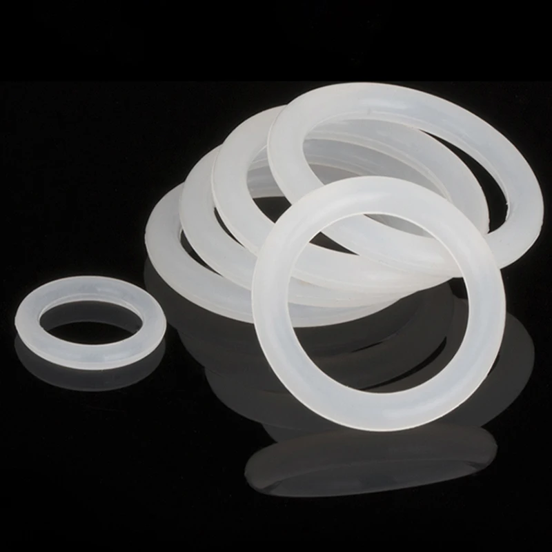 White Silicone Ring Gasket CS 6mm OD 28-600mm Food Grade VMQ Round O Shape Waterproof Insulation Rubber Sealing Washer