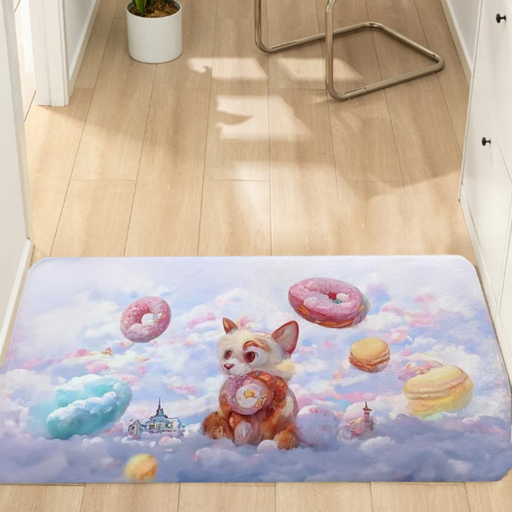 The Dessert House in the Clouds Decoration Home Decor Items Hallway Carpet for Home Entrance Cute Room Decor Doormat Outdoor Mat