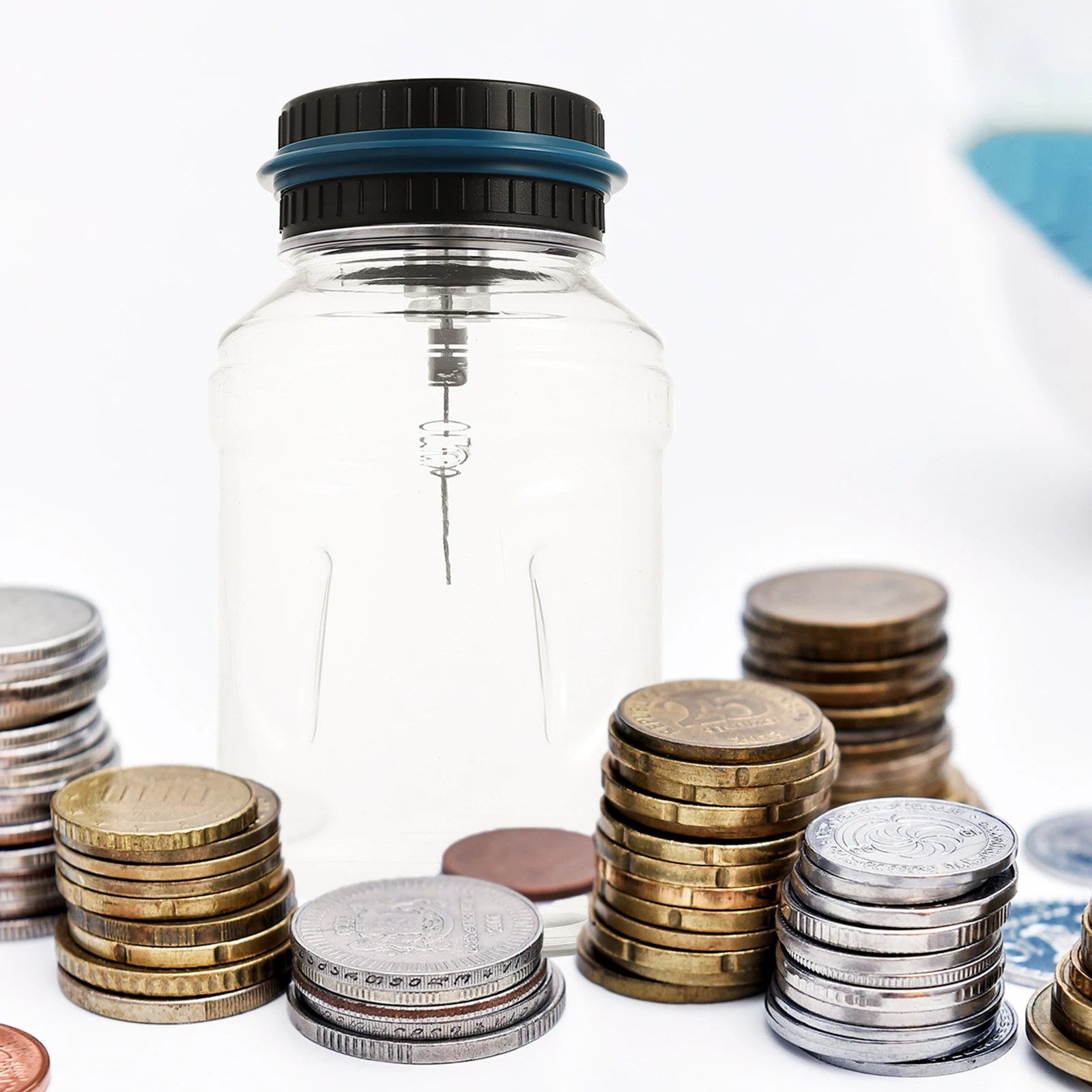 

1pc Digital Piggy Coin Storage Box Savings Pot Coin Storage Box Transparent LCD Screen Counts Money Lock Gifts