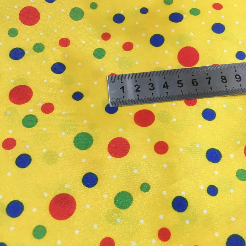 Printed Satin Fabric By The Meter for Clothing Diy Sewing Thin Drape Opaque Black White Red Plaid Star Cloth Textile Summer Soft