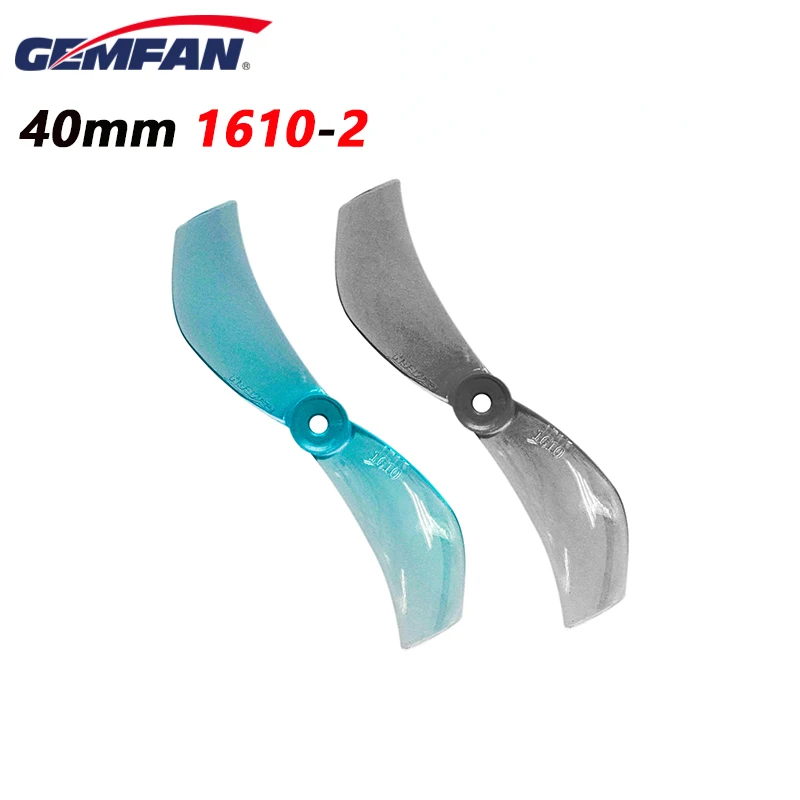 Gemfan 1610 40mm 1.6 pollici PC CW CCW elica a 2 pale grigio blu 1.0/1.5mm foro per RC FPV 1102 motore Brushless droni Freestyle