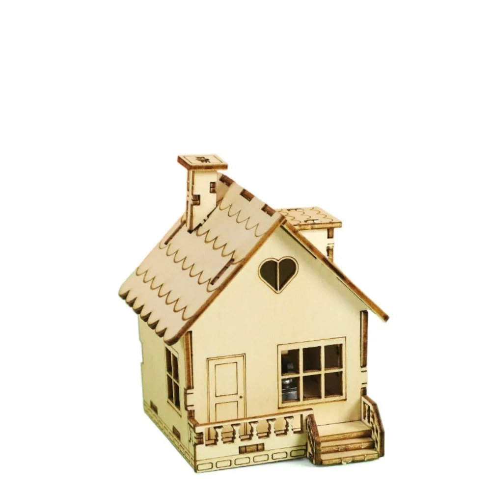 3D Wood House Music Box Puzzle Children Adult Assembly Toys To Build Diy Constructor Model Montessori Jigsaw for Desk Decoration