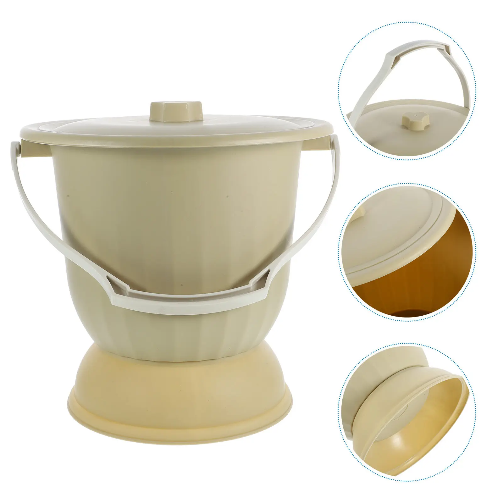 Portable Toilet Night Urinal with Lid Plastic Chamber Pot for Elderly Disabled Pregnant Women Home Travel Use Odor Proof