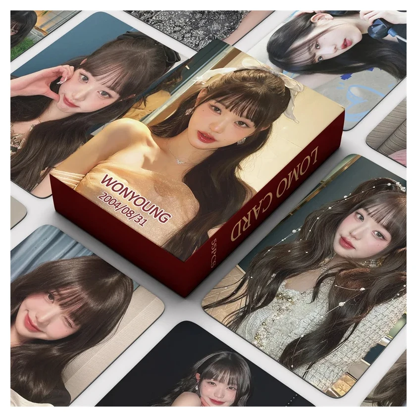 

Альбом Kpop Jang Won для молодых девушек, коллекция 2024 года, ломо-карточка, Wonyoung Liz Leeseo Yujin Gaeul, Подарочная открытка для девочек, фотокарточка, 55 шт./комплект