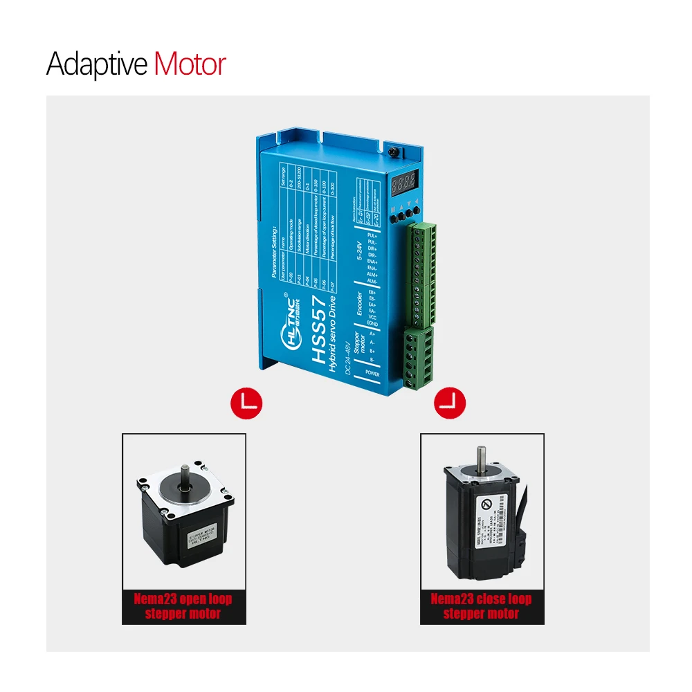 Driver Motor Stepper HLTNC Nema 23 CNC Closed Loop Stepper Hss57 Servo Closedloop Nema23 untuk Kit 2Nm 2.5Nm 3Nm
