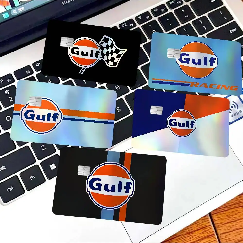 G-Gulf Racing Car logo Luxury Laser Bank Card Stickers Shiny Reflective DIY Card Decoration
