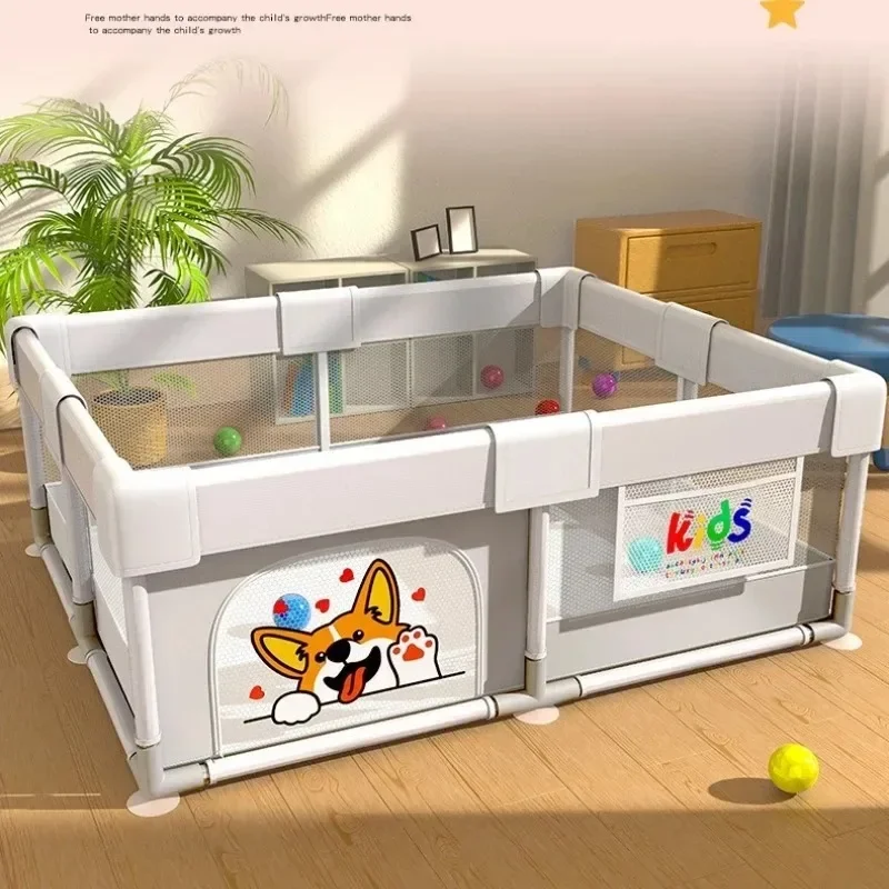 Portable Indoor Home Living Room Playpen Baby Playpen Foldable Expandable Easy Assembly Safety Fence Toddler Gate Play Yard
