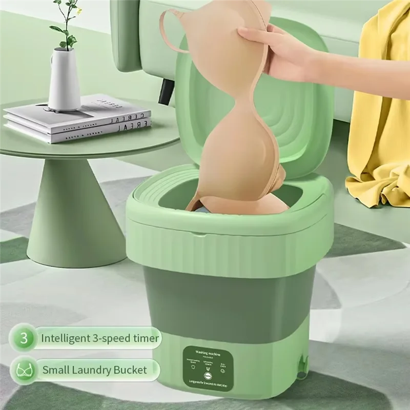 غسالة EMECE-Compact 8L قابلة للطي، ملابس مثالية للطلاب، قابس الاتحاد الأوروبي المحمول والفعال #2