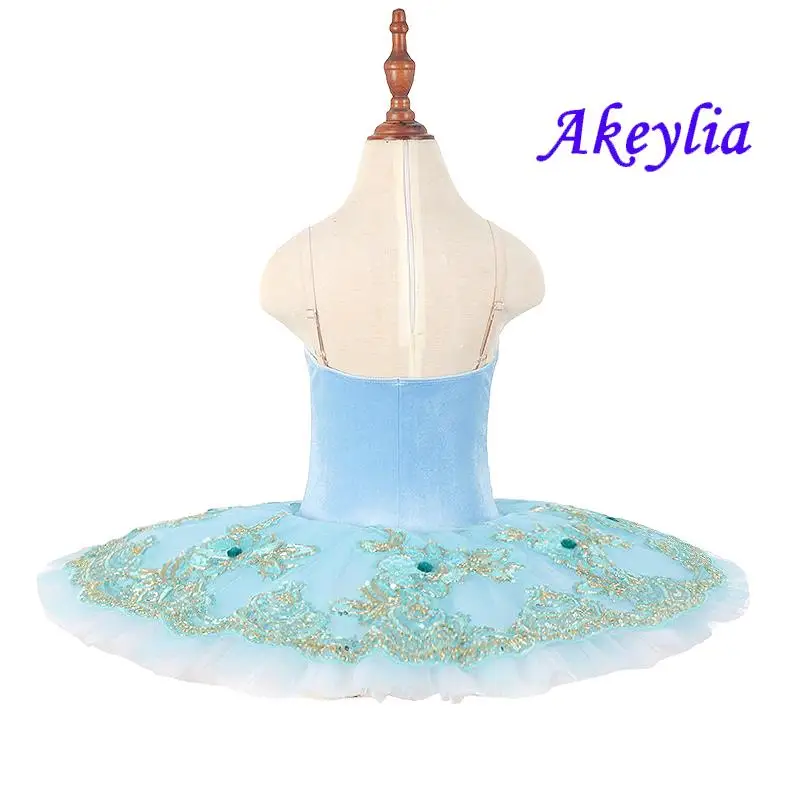 Indigo blue Professional Ballet Costumes Blue bird Ballerina Pancake Platter Ballet Tutu pancake ballet dress 7 layers 20066A