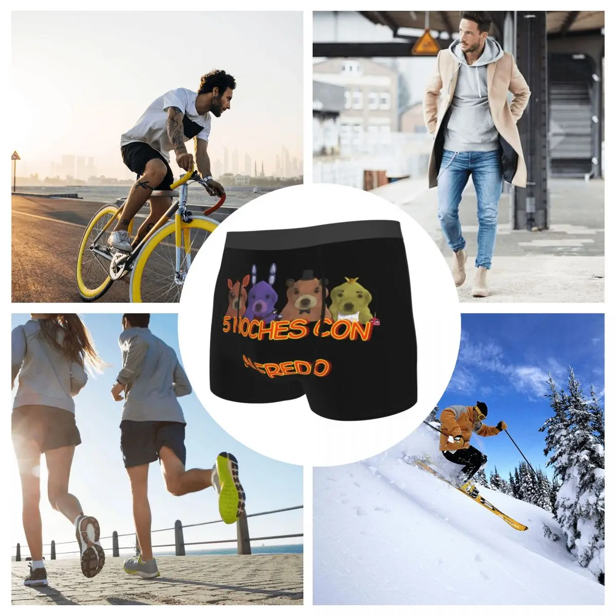 الملاكم السراويل 5 Noche Con Alfredo سراويل الرجال الملابس الداخلية الناعمة ل أوم رجل صديقها هدية