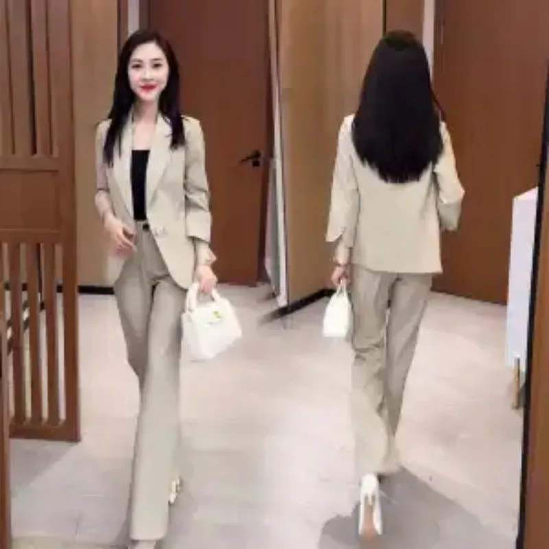 

2025 Western Autumn New Style Casual Suit Two-piece Set New Fashion Temperament Professional Suit Suit Pants