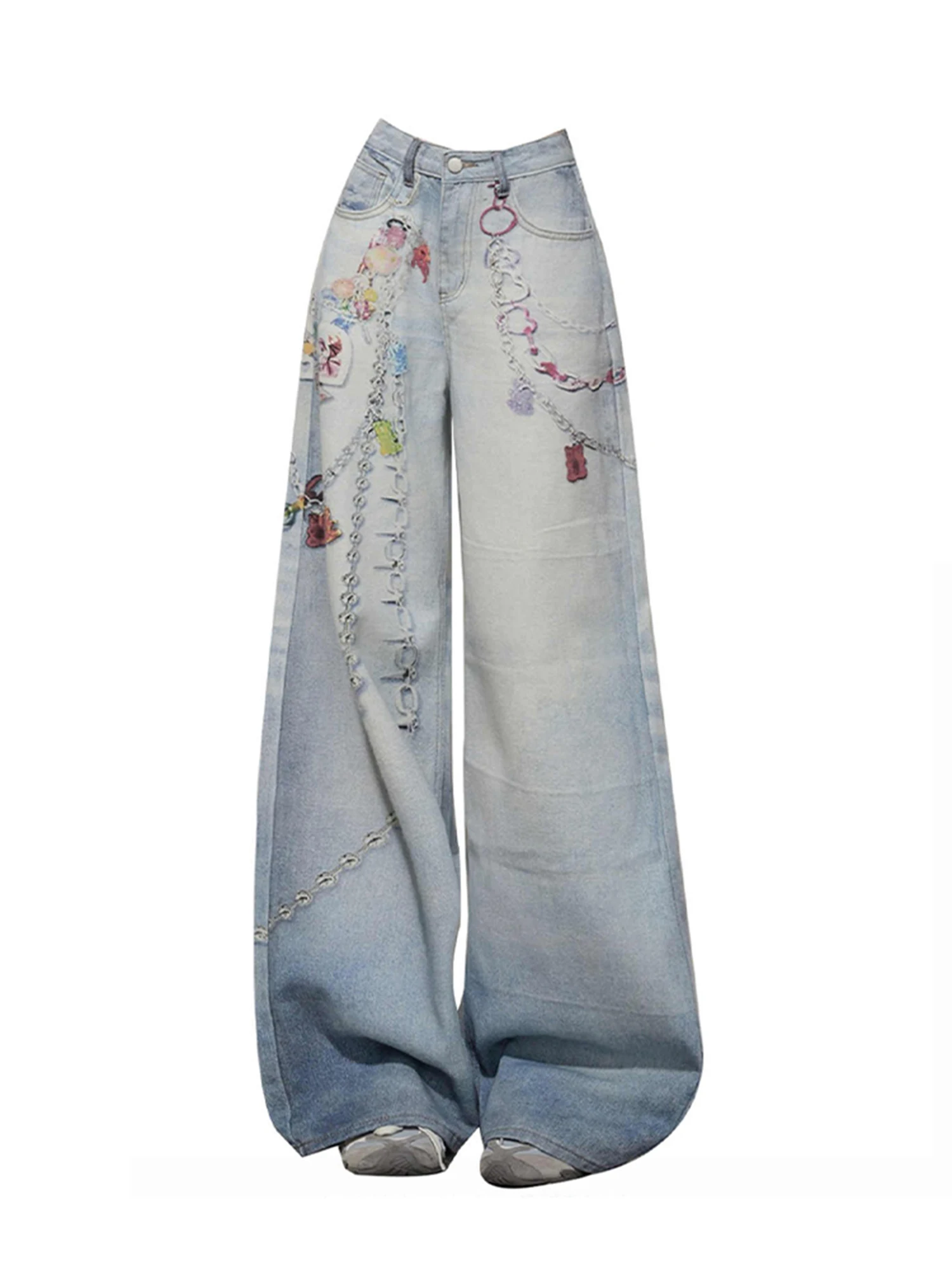 

Женские синие мешковатые джинсы с принтом граффити Y2k, винтажные джинсовые брюки большого размера в стиле Харадзюку, джинсы в японском стиле 2000-х годов, джинсы в стиле гранж, брюки 2025