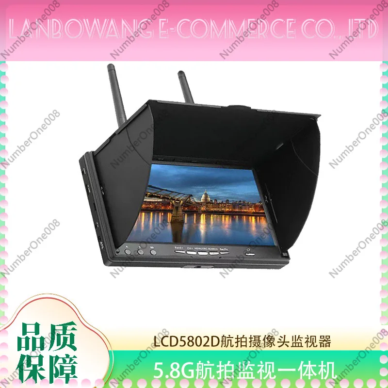 LCD5802D FPV Image Transmission Monitor 7 Inch Drone Display DVR Recording HD Aerial Camera Receiver for Aircraft