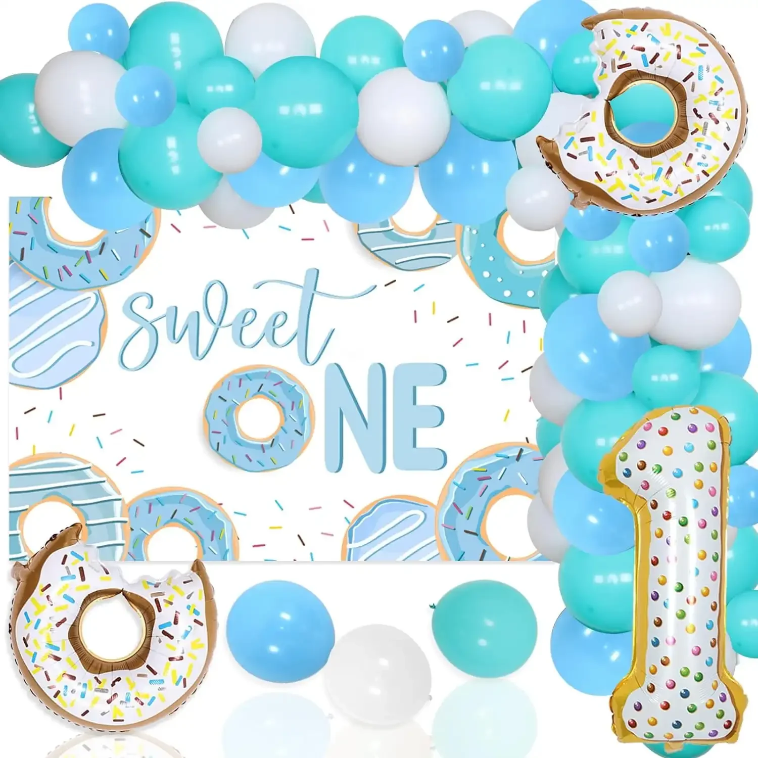 

FANGLELAND Donut First Birthday Party Decorations, Balloon Garland Arch Kid, Sweet One Donut Background Birthday Party Supplies