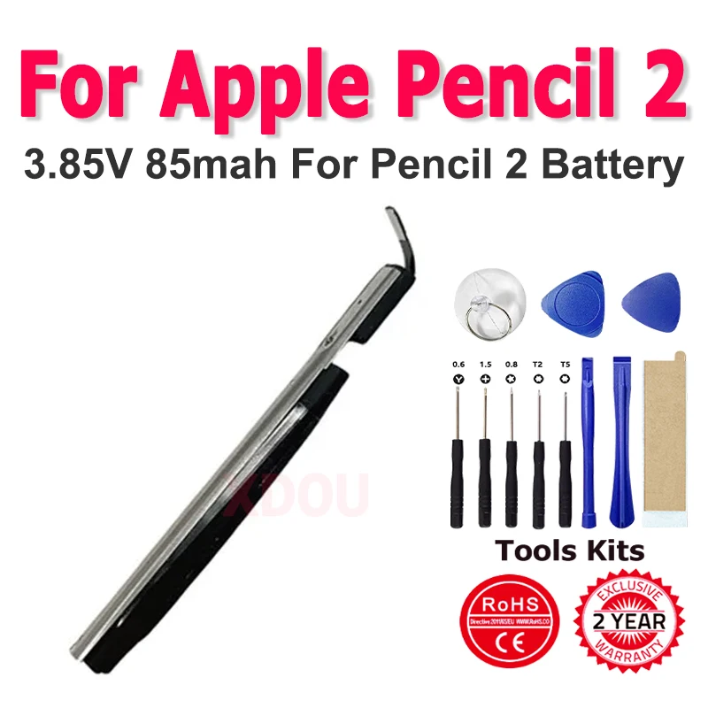 

Новый аккумулятор Pencil 2 3,85 В 85 мАч для Apple Pencil 2nd Battery Зарядное устройство + бесплатные инструменты