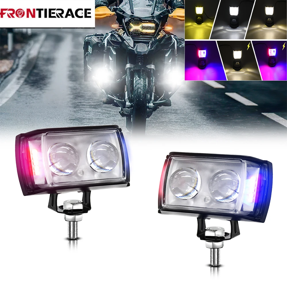 Motorcycle Fog Lights Warning Splash Light 6 Color 12V 24V Fog Lamps Led Super Brighter 60W  for Lighthouse LED Accessories