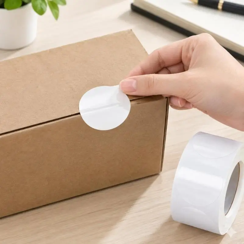 CORA Clear Round Sealing Stickers for Gift Boxes, Bags, and Packaging