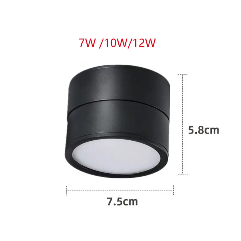 LED Downlight Dimmable Anti Fog Ceiling Spot Adjustable 360 Rotating 7W 10W 12W Lamps For Home Indoor Lighting Fixture