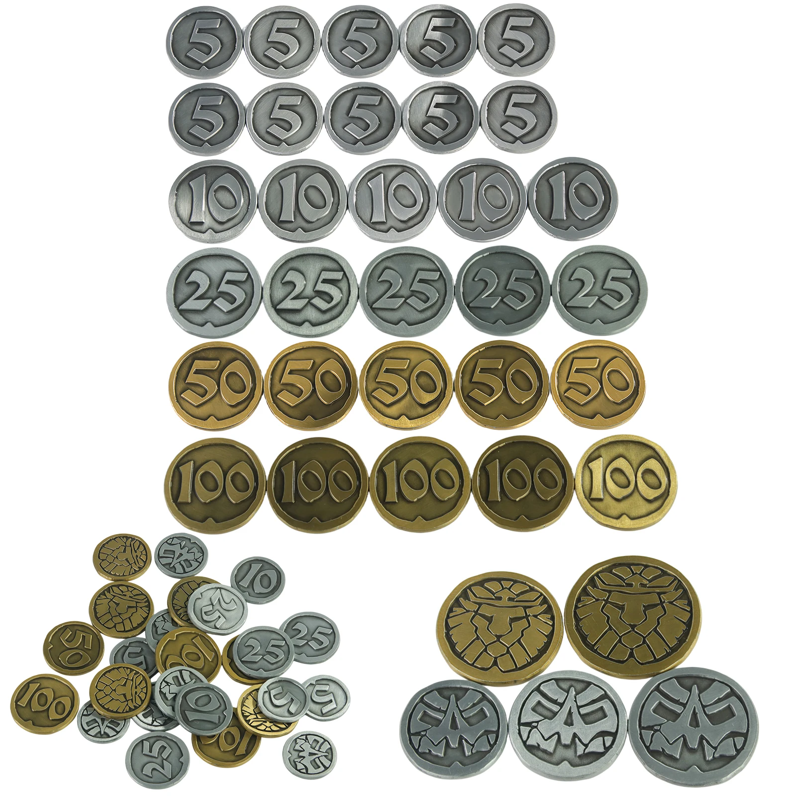 

Retro Plating Metal Zinc Alloy Coins High Quality Game Coins Collection Coins 30 Pcs Per Set for Board Game Accessories
