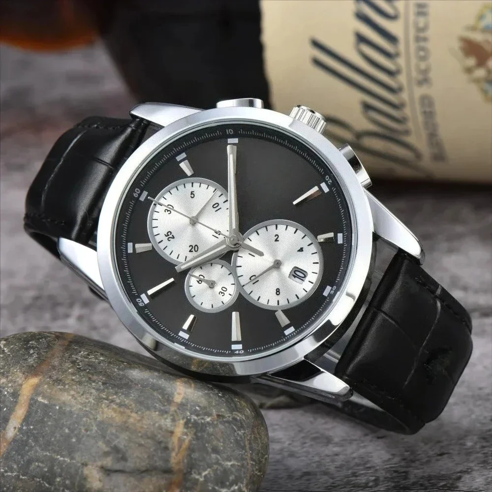 Mode vrije tijd herenpolshorloge professionele luchtvaart chronograaf luxe datumweergave quartz uurwerk zakelijk merkhorloge