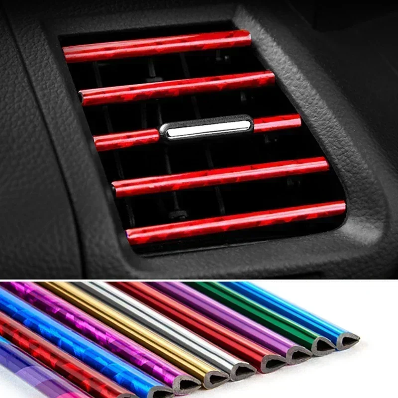 10Pcs Car Air Conditioner Decoration Strip for Vent Outlet, Universal Waterproof Bendable Air Vent Outlet Trim Decoration