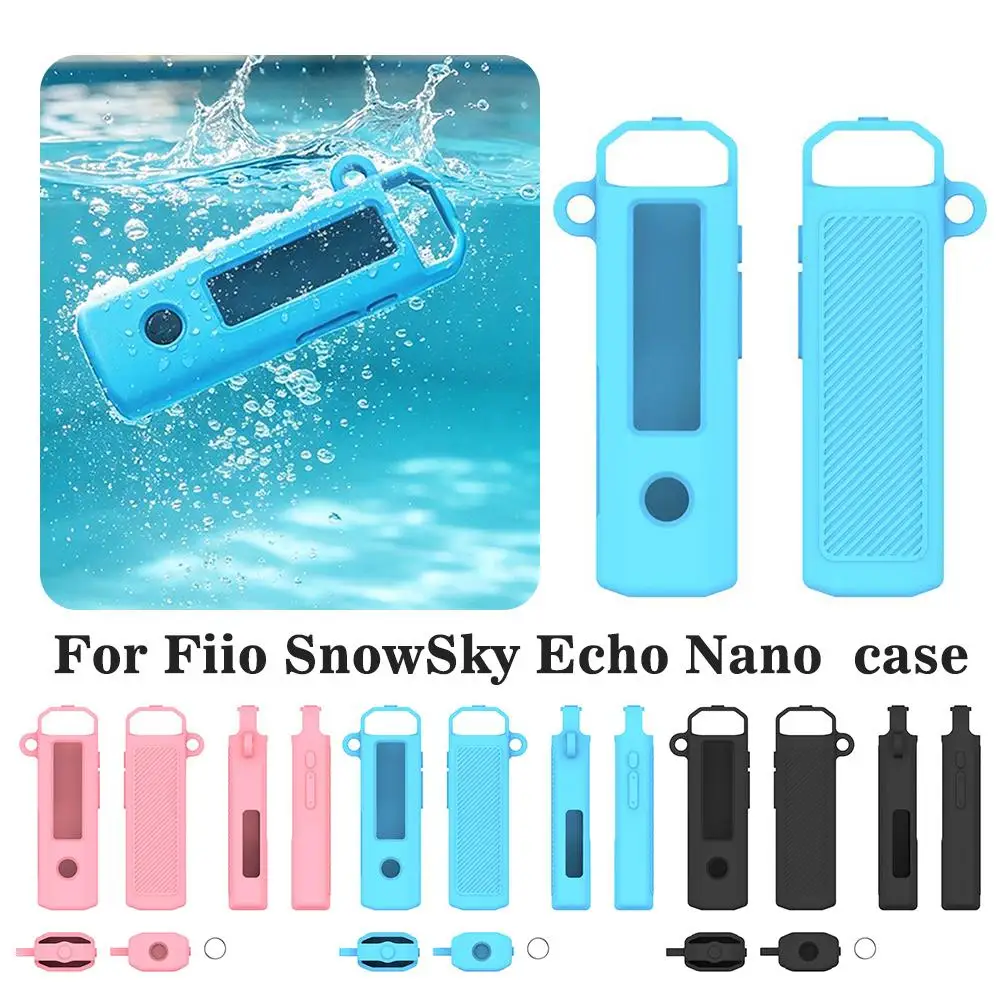 For FiiO SnowSky Echo Nano Silicone Protective Case Anti-Dust Soft Rubber Skin Cover Portable Shell with Lanyard Hole