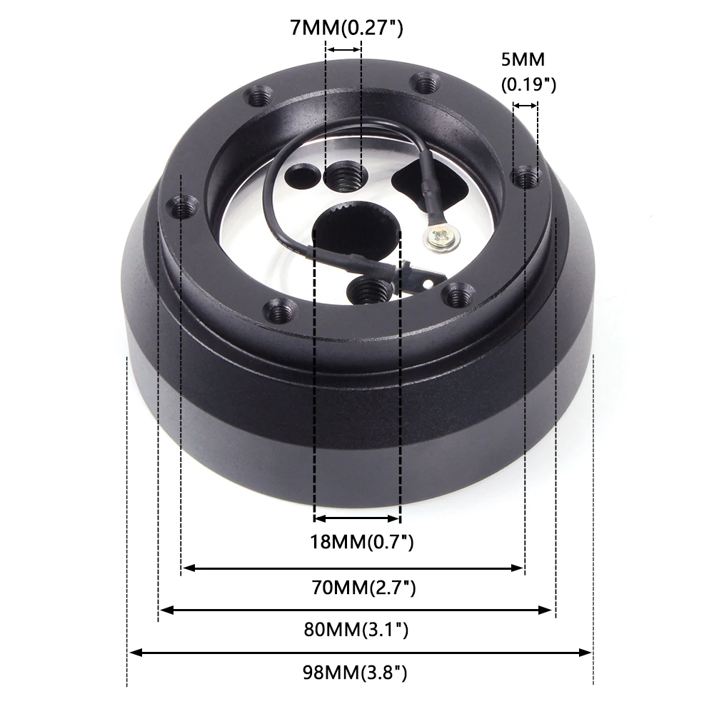 RASTP-New 170h 6 Hole Steering Wheel Short Hub Adapter Kit Steering Wheel Connector Base For Dodge GMC Chevy Jeep Pontiac QR034