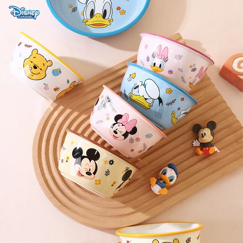 

Disney Mickey Mouse Donald Duck 4.75-inch Cute Kids Rice Bowl Ceramic Tableware Soup Bowl 4.75-inch Mickey Minnie Ceramic Bowl