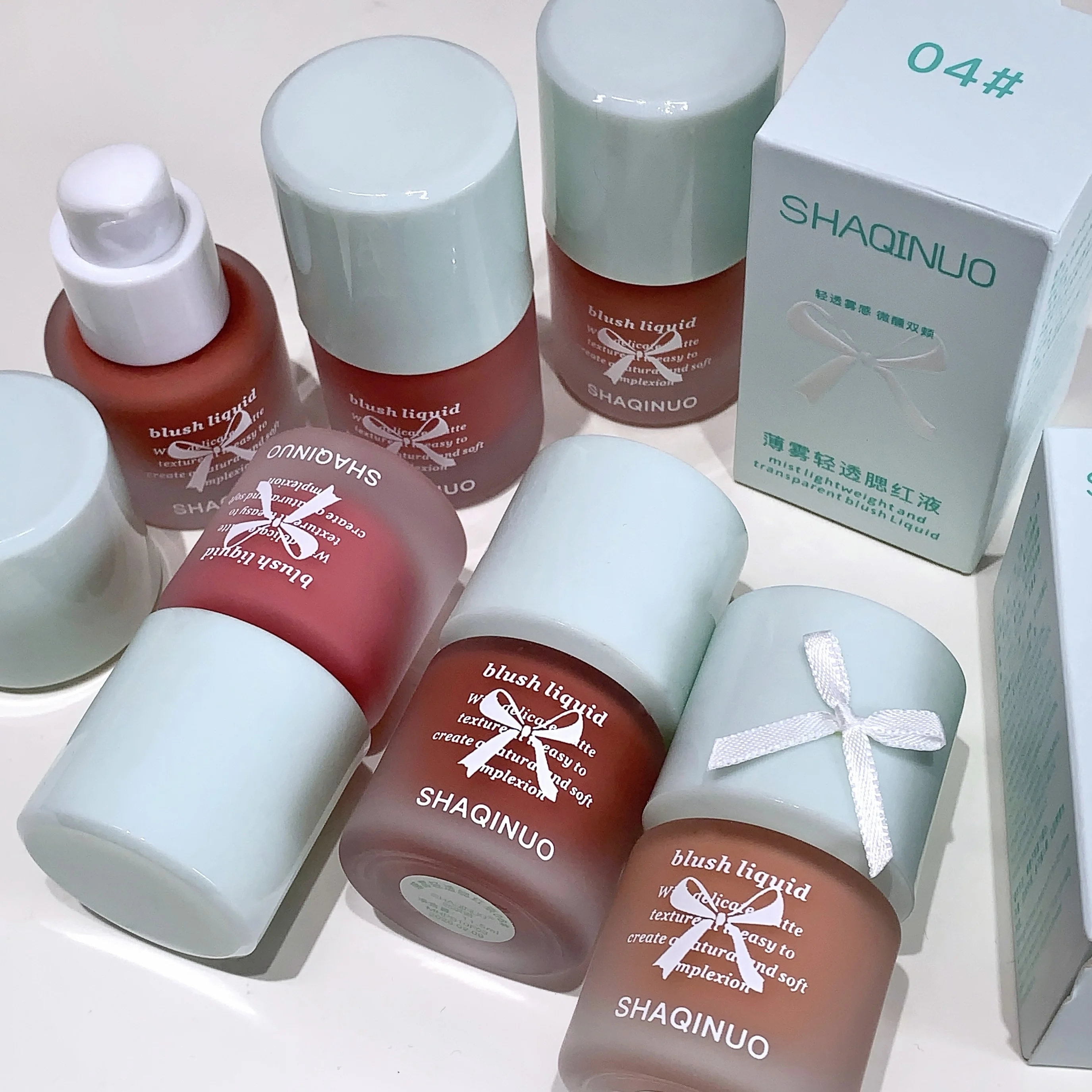 SHAQINUO 6 cores névoa luz blush líquido natural brilho cor baixa saturação correção fluido