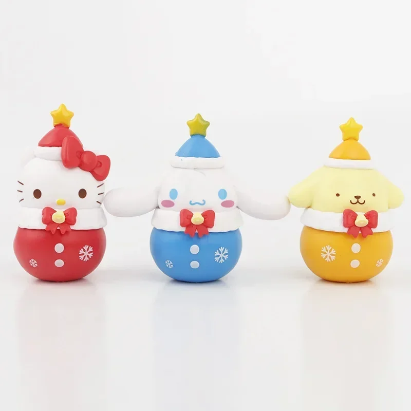 Caja ciega Sanrio de 6 piezas, Serie de campanas de agua de invierno, figura sorpresa de moda, adorno de campana, colgante, decoración, regalo de vacaciones de Navidad