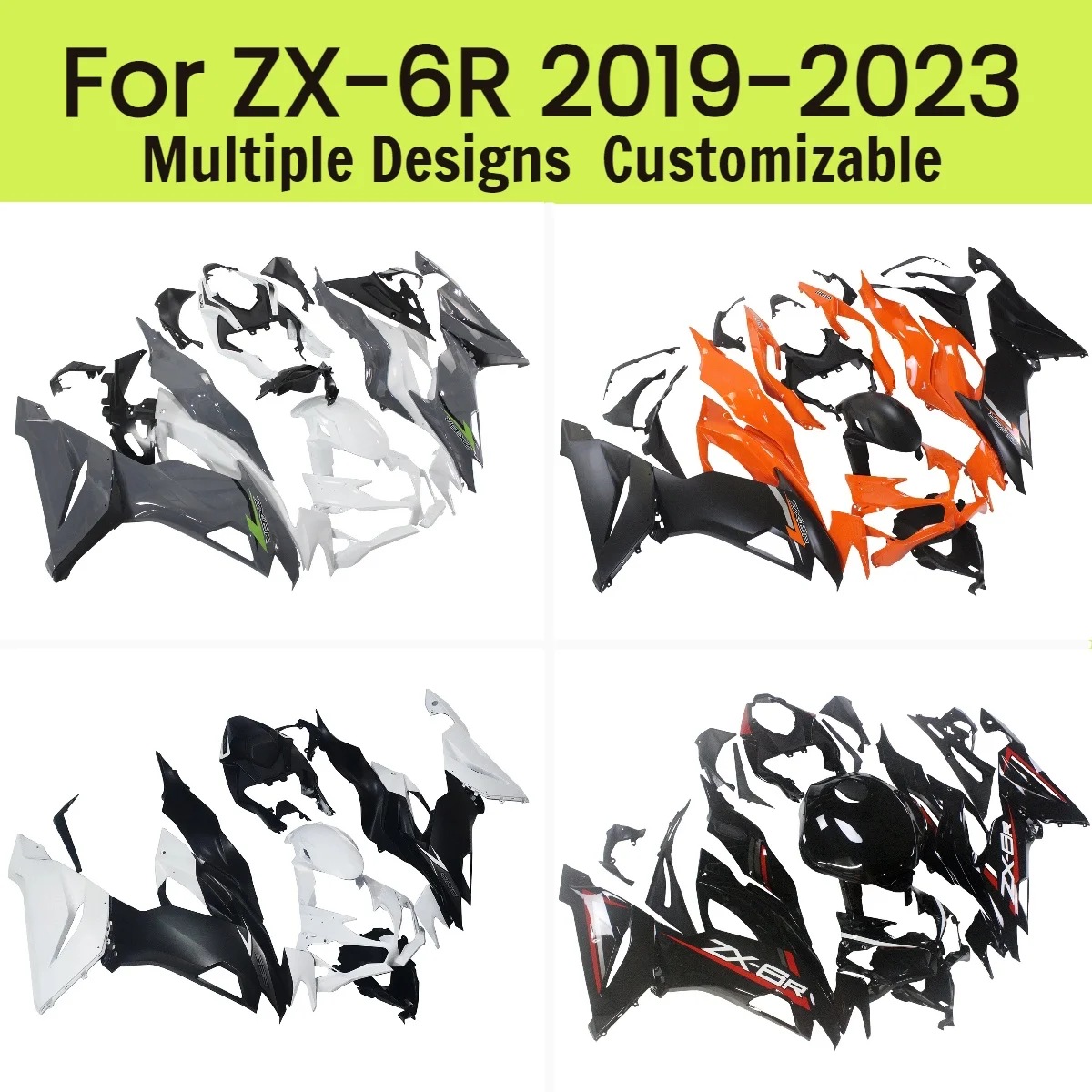 

For Kawasaki ZX 6R 2019-2023 Rebuilding Fairing Kit ZX6R 19-23 Motorcycle Plastic Cover Fairings Body Set