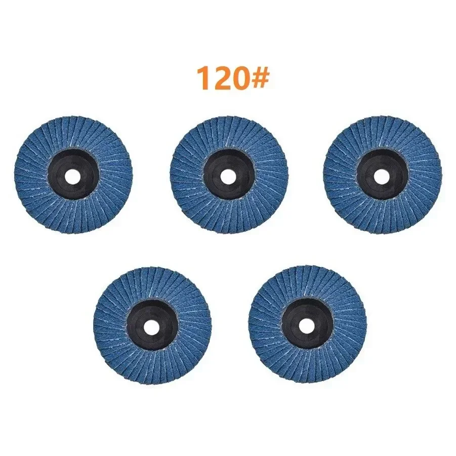 5pcs 3 Inch Flat Flap Discs 75mm Sanding Disc 40#, 60#, 80#, 120# Grinding Wheels Polishing Disc For Angle Grinder Abrasive Tool