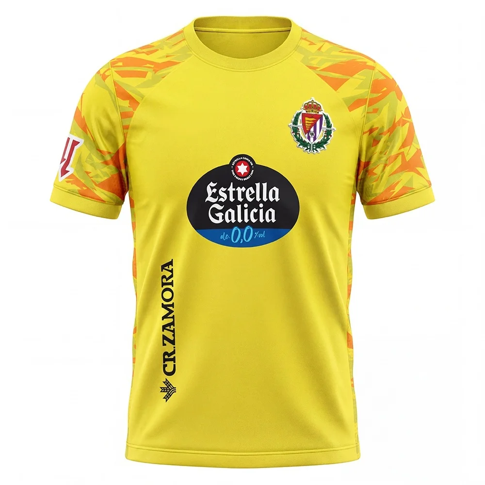 2026 Valladolid 3D-gedrucktes Fußballtrikot für Herren, atmungsaktives, schnelltrocknendes Kurzarm-T-Shirt für den Sommer, Familien-Partnerlook – Detail 4
