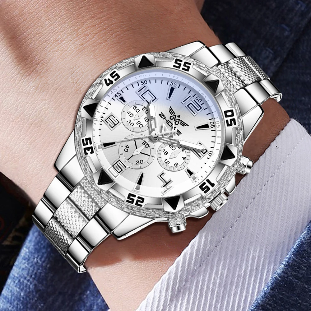 4 pièces argent hommes mode dé - Jewelry Watches Silver avis et prix