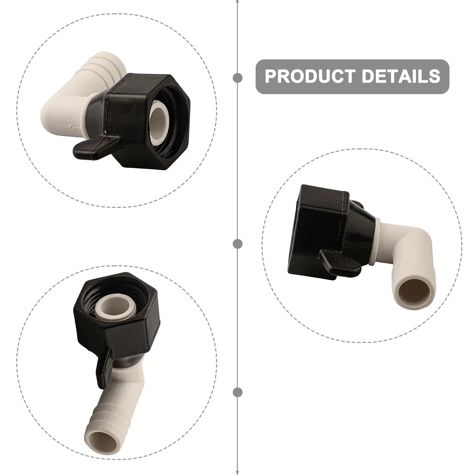 Reliable RV Water Pump Fittings with Thread Sealing Tape 360 Degree Rotatable Elbow and Straight Connectors for Easy Use
