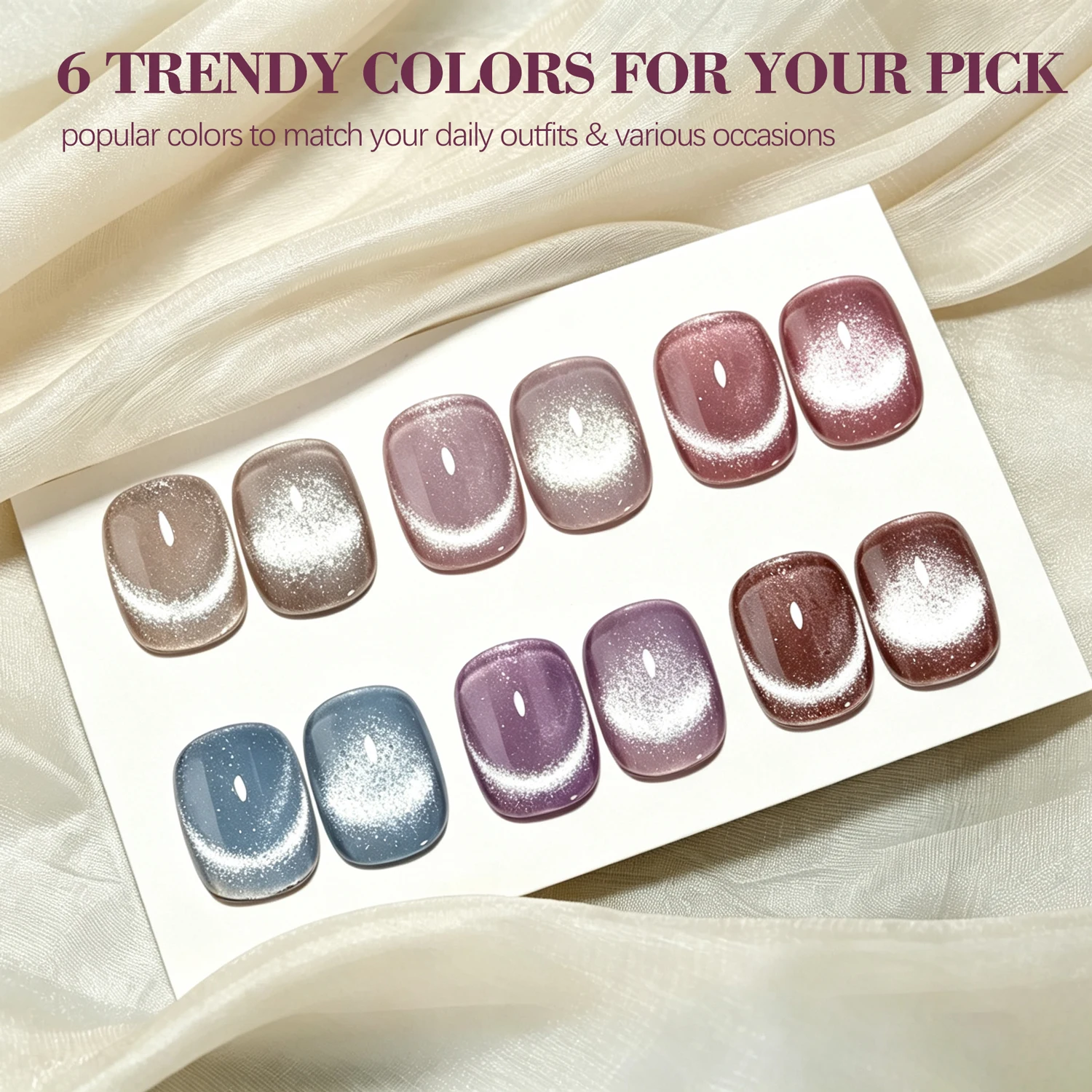 3-In-1 One-Step Gel Polish 6 Colors with Latex Tape - No Base Coat Or Top Coat Needed, Nude Gel Nail Polish High Saturation