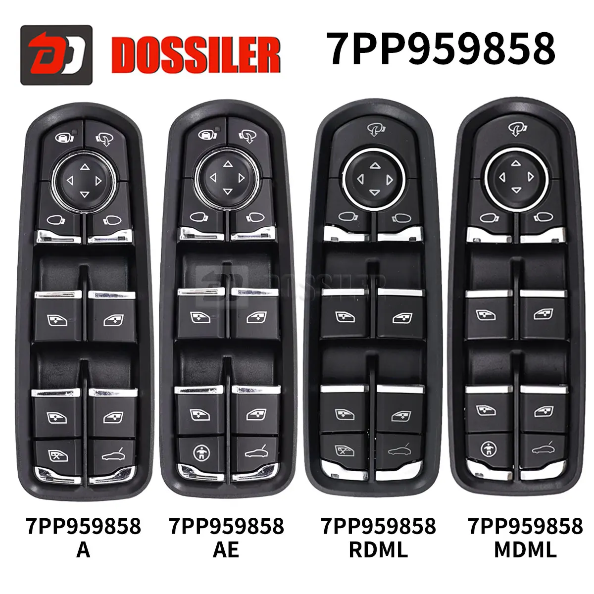 

7PP959858 Dossiler New Power Window Switch For Porsche Panamera 970 Cayenne 92A Macan 95B 718 918 Spyder 2011-2022 13pins 15pins