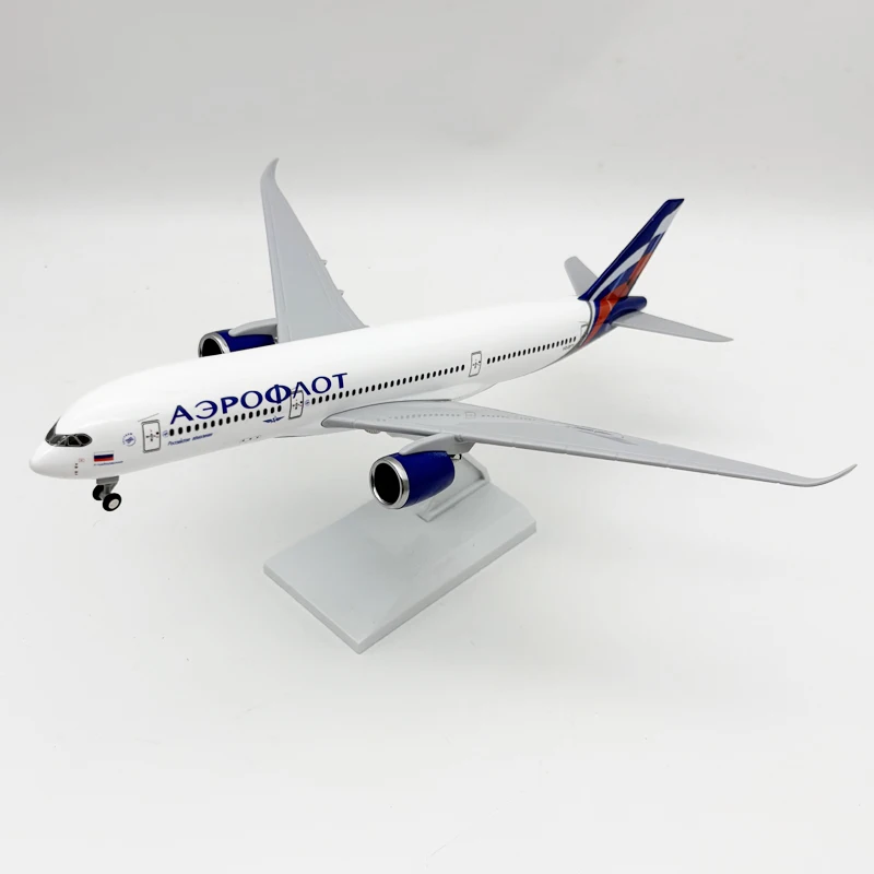 30cm Airplane Model Russia Aeroflot A350 Aircraft With Base Landing Gear resin Miniature Plane For Collectible view 2