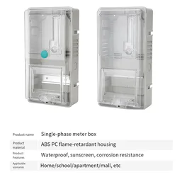 1pc 6-way Single-Phase Meter Box Waterproof Plastic Junction Box Electronic Transparent Cover Instrument Housing Case