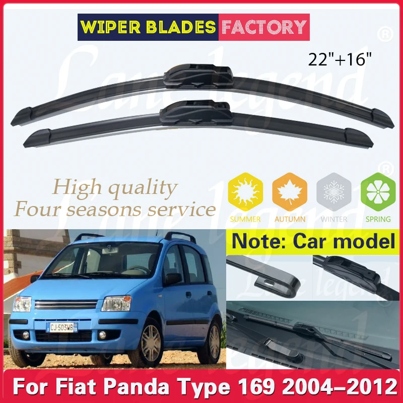 For FIAT Panda Type 169 2004 - 2012 Wiper LHD Front Wiper Blades Windshield Windscreen Clean Window Car Rain Brushes 22