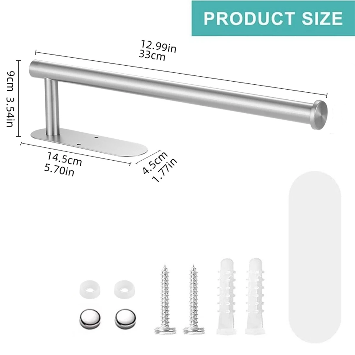 Adhesive Toilet Paper Holder Stainless Steel Tissue Hanger Waterproof Toilet Paper Stand Bathroom Accessories Paper Towels Hold view 6