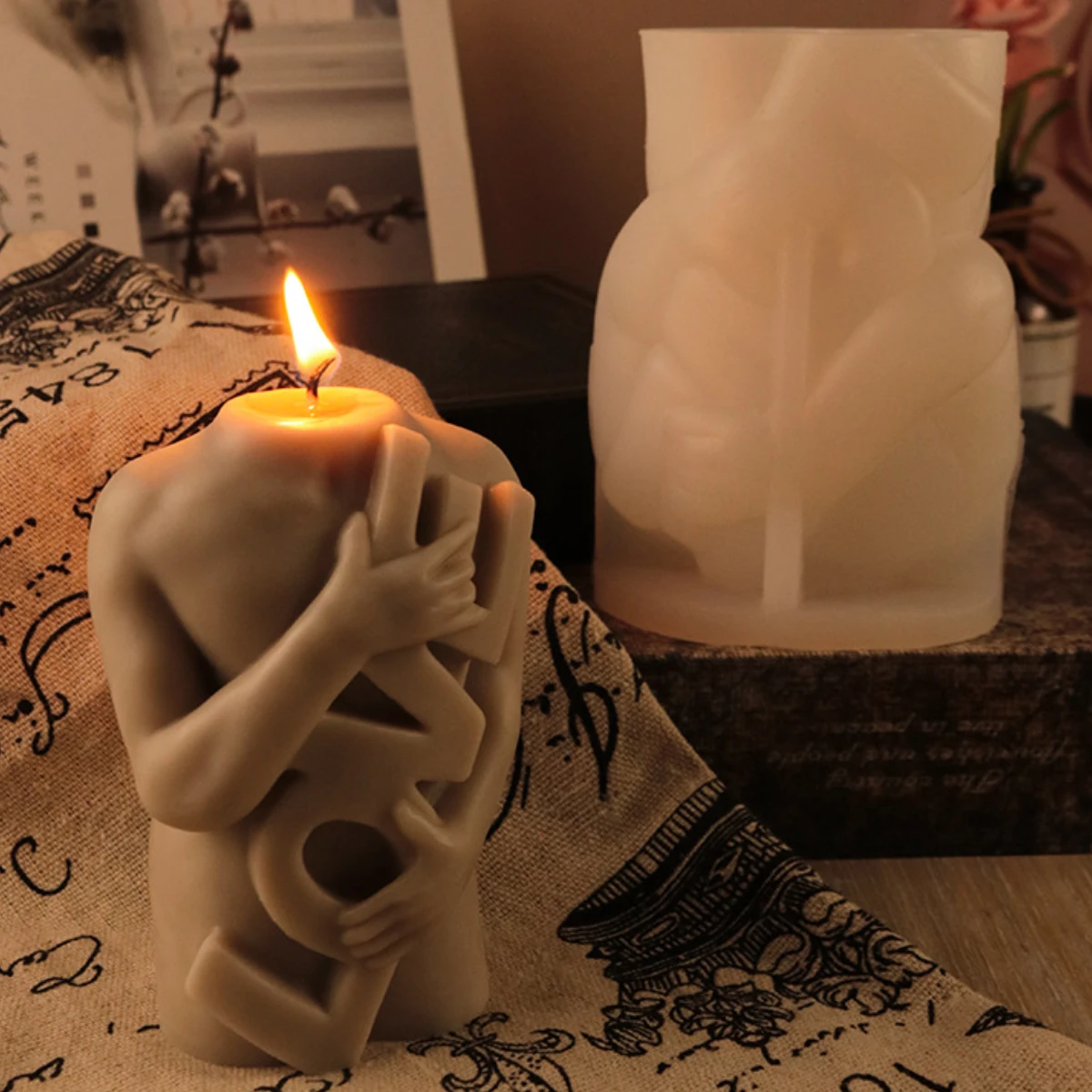 Love Letter Human Candle Making Set Art Relief Man Body Plaster Silicone Mould Valentine's Day Chocolate Dinner Atmosphere Decor