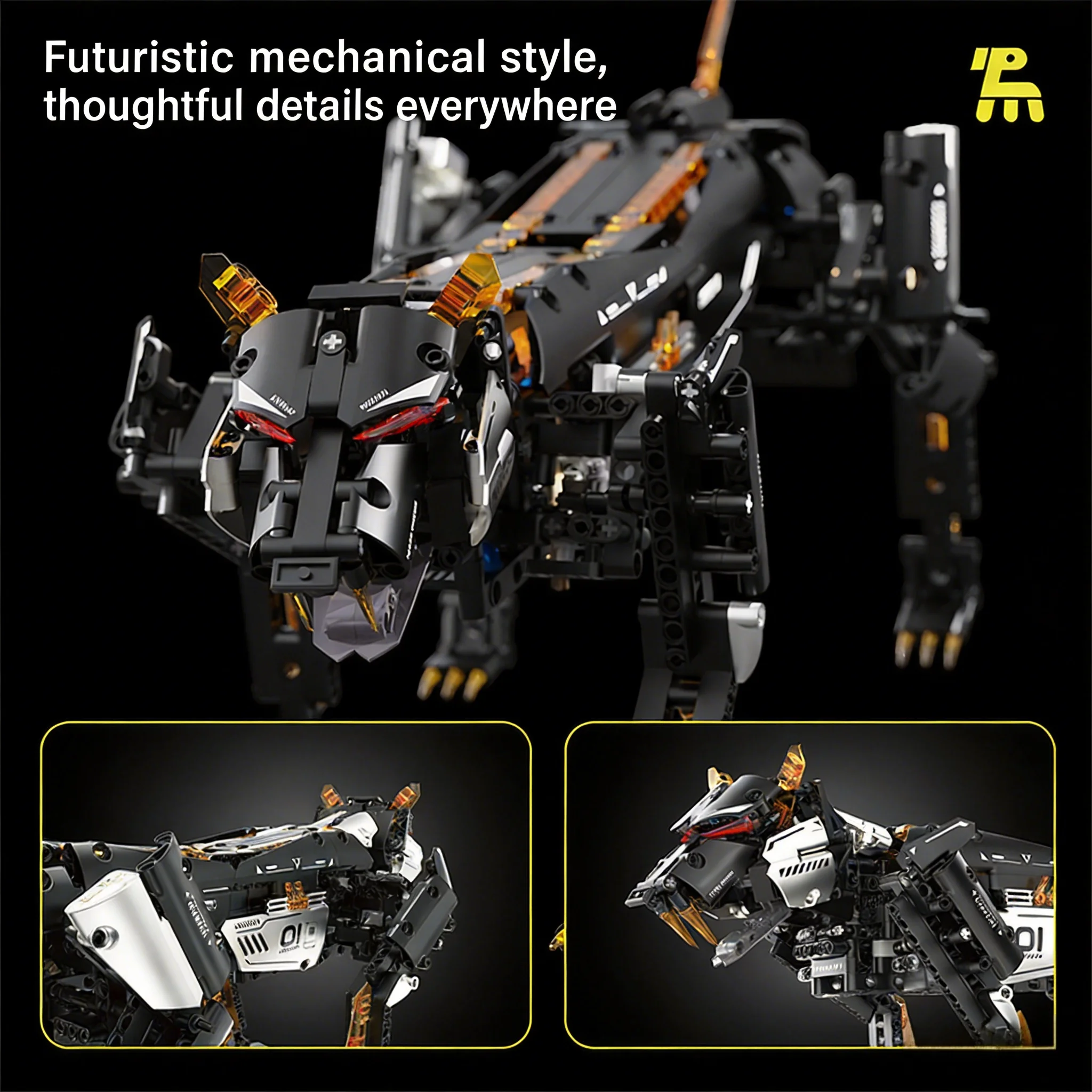 New Remote-Control Mechanical Leopard Programming Building Blocks Electric Robot Dog Educational DIY Toy for Boys' Birthday Gift